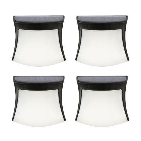Solar Powered 3LEDs Fence Gutter Light Outdoor Garden Yard Wall Pathway Lamp 4PCS