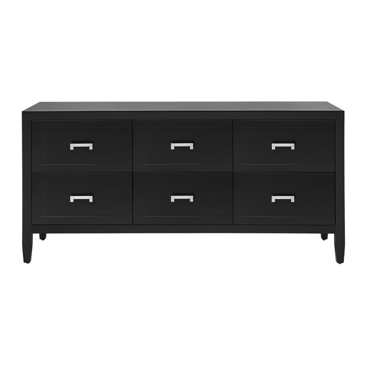 Soloman 6 Drawer Chest - Black