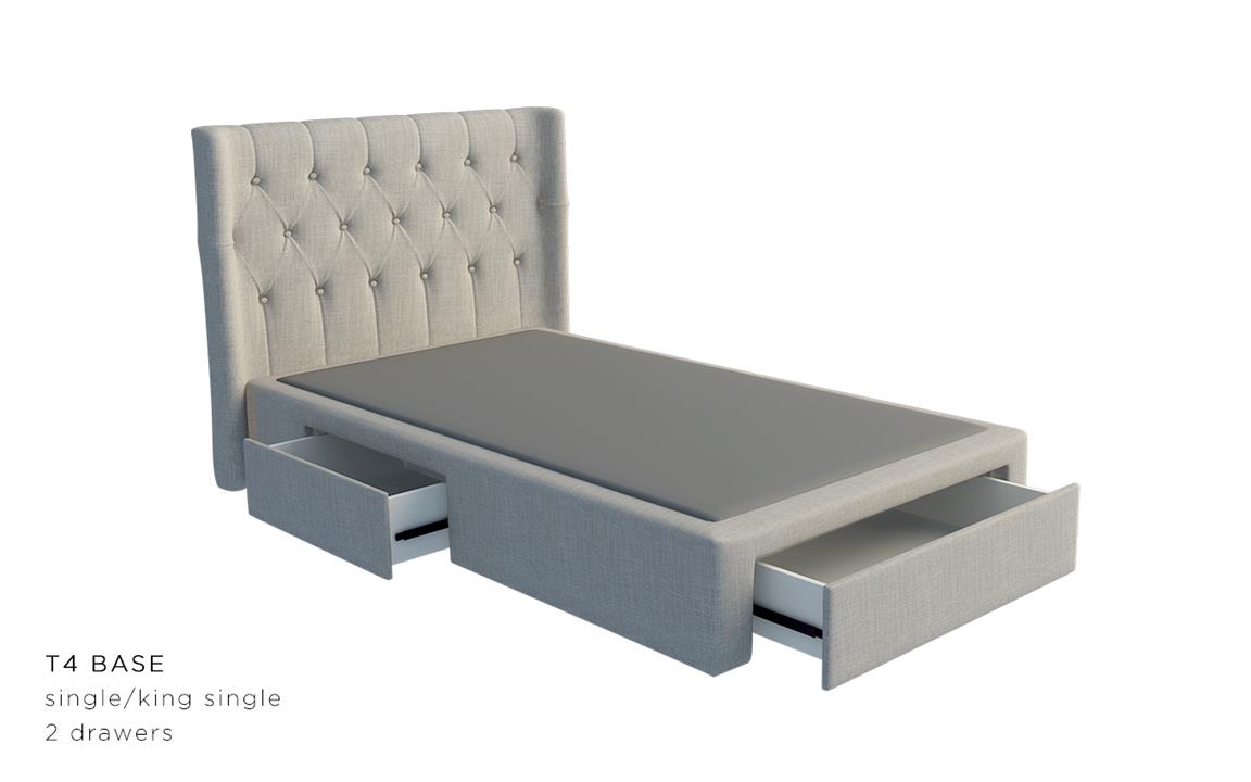 Sorrento custom bed head with choice of storage base