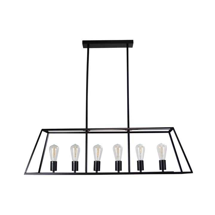 Southport.100 6 Light Pendant Black