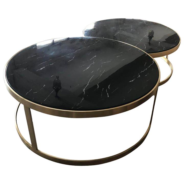 Splendour Coffee Table Set Black Marble