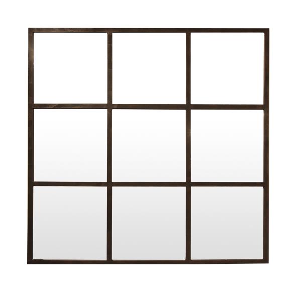 Square Iron Grid Mirror