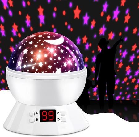 Star Projector Night Lights for Kids with Timer, Glow Stars and Moon can Make Child Sleep Peacefully (White)