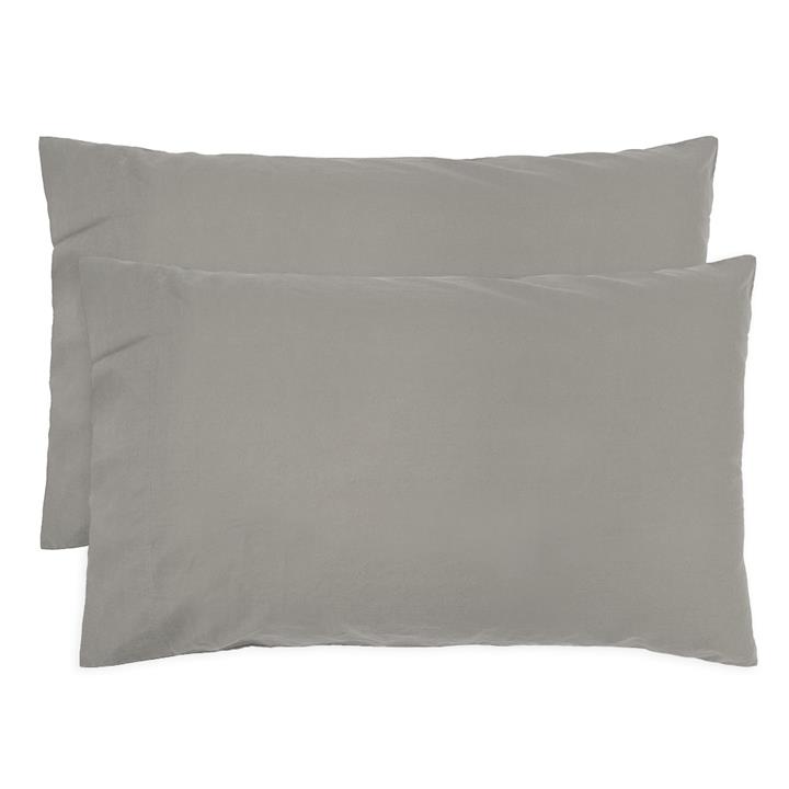 Std Temple Organic Cotton Pillowcase Pair Grey