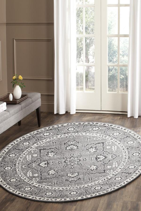 Stone Grey Transitional Rug 200x200cm