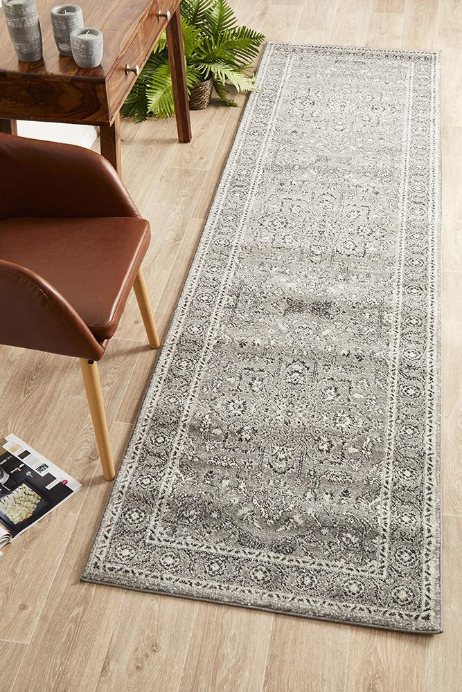 Stone Grey Transitional Rug 400x80cm