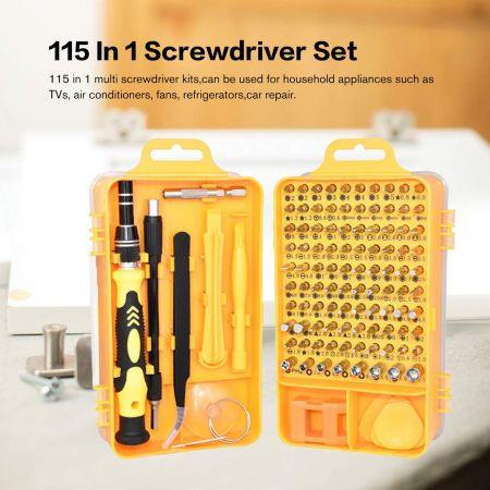 Striegel 115 In 1 Precision Screwdriver Kit Accessory Set CR-V Steel Mini DIY Hand Work Repair Tools for iPhone Laptop PC Watch