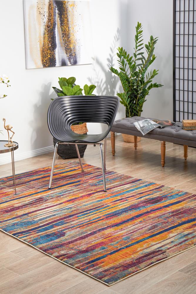 Strokes Modern Raspberry Rug 230x160cm