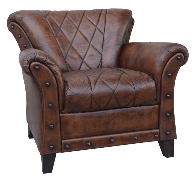 Studded Leather Arm Chair