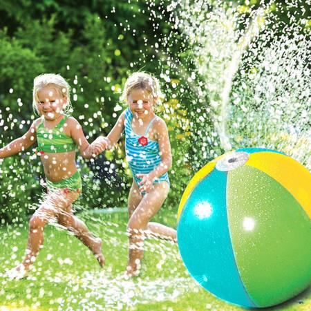 Summer Water Fun Sprinkler Ball Toy Inflatable Water Sprinkler Diameter 60cm Color-Random-Send
