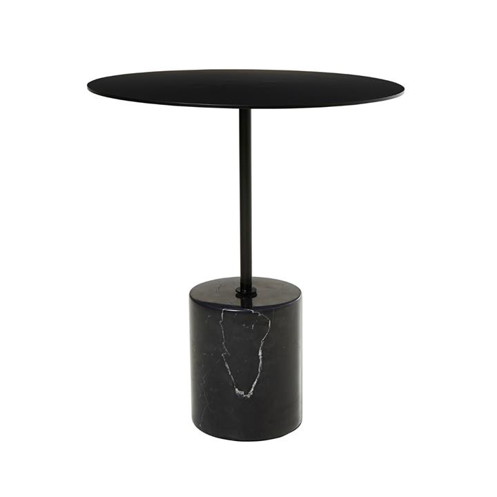 Suri Black Side Table with  Marble Base