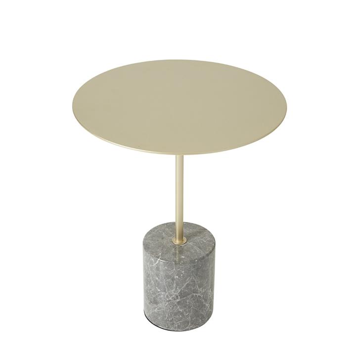 Suri Gold Side Table with  Marble Base