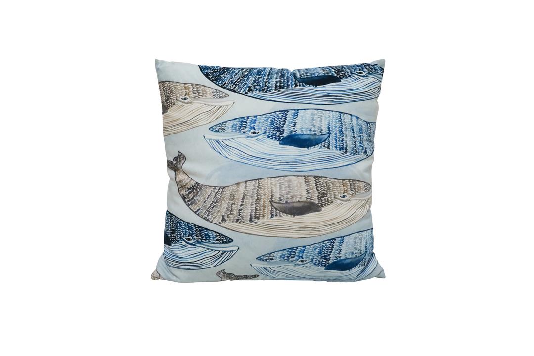 Swimming Whales Cushion Large