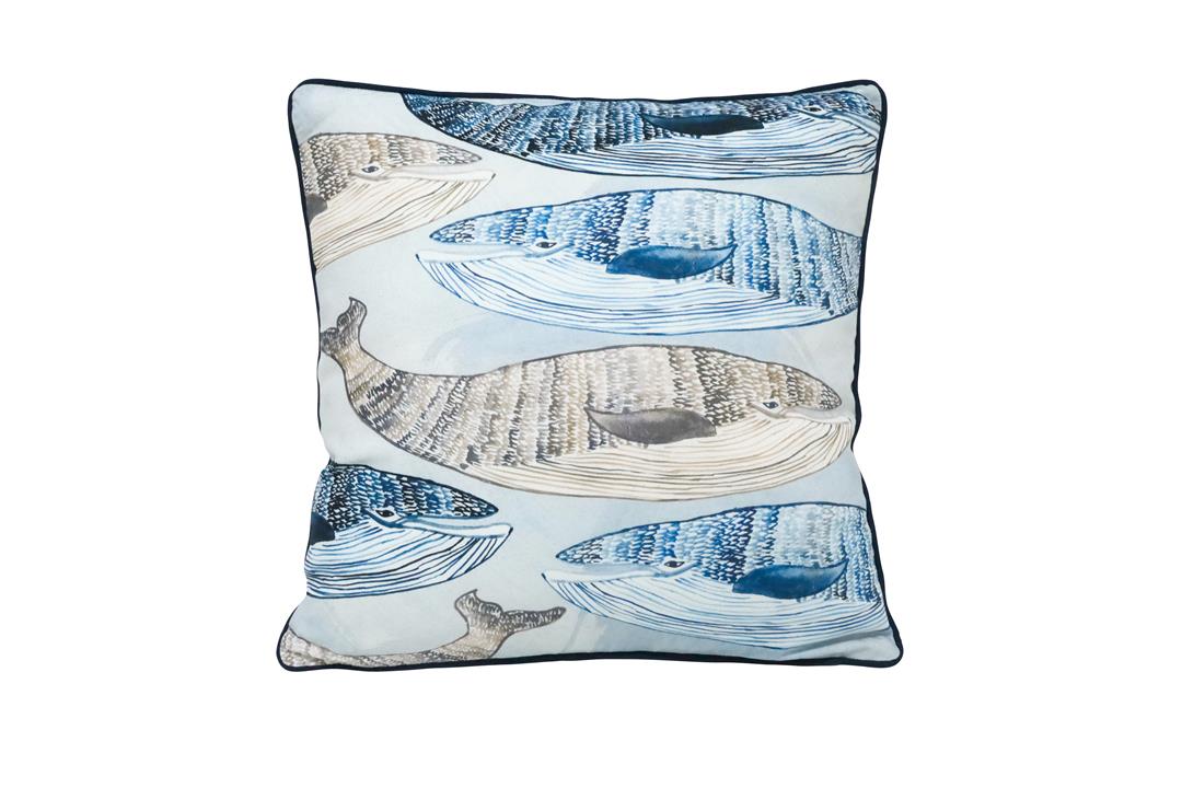 Swimming Whales Cushion Small