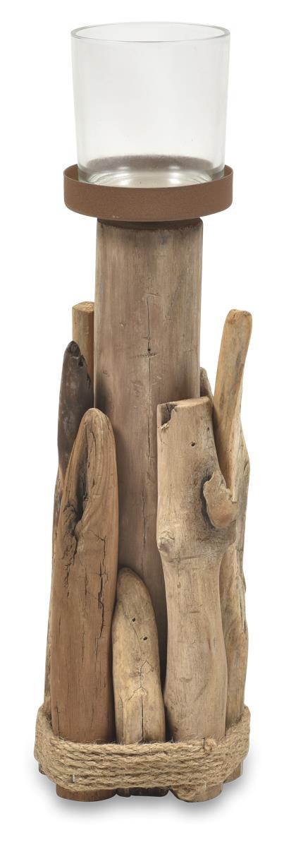 Tall Birch Wood Pillar Candle Holder