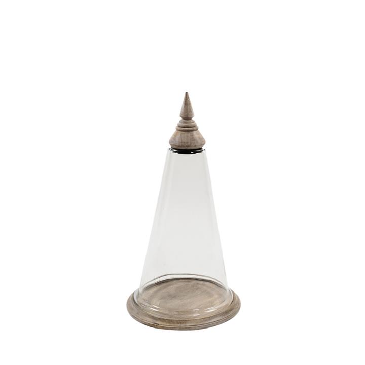 Tapered Lrg Wood/Glass Curio Dome 55X30