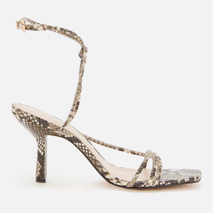 Ted Baker Women's Tefflop Snake Print Strappy Heeled Sandals - Grey - UK 3