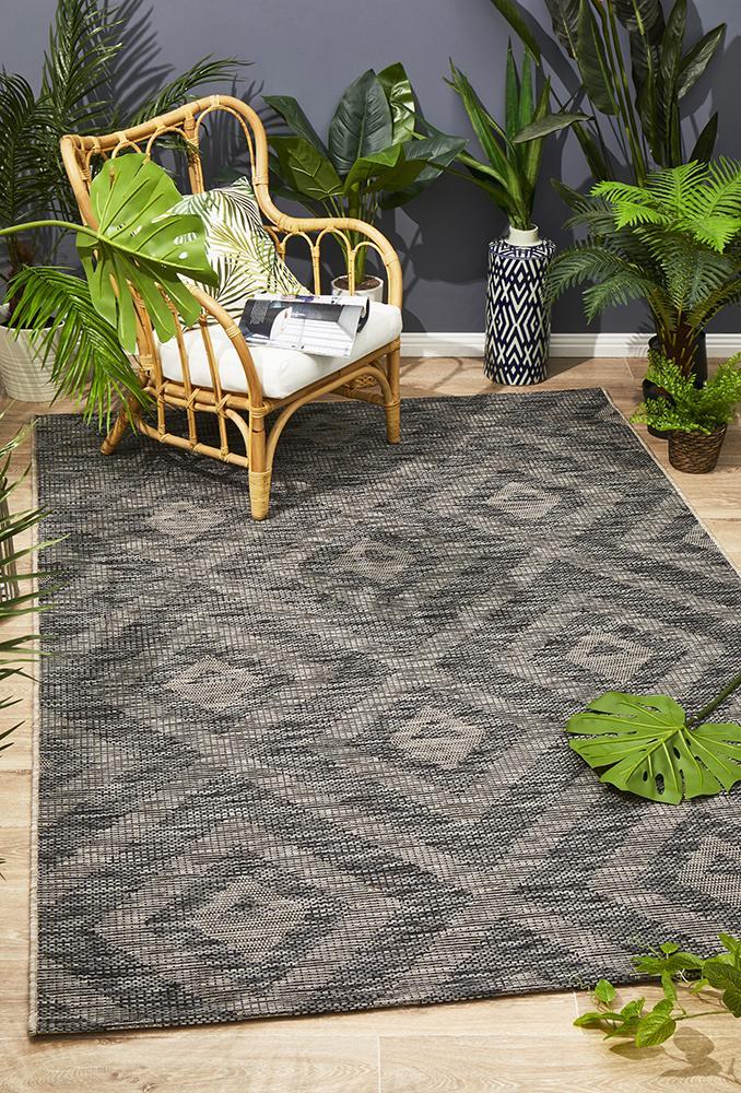 Terrace Cain Runner Rug Black 300X80