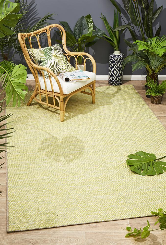 Terrace Clara Diamond Runner Runner Lime Green 400X80