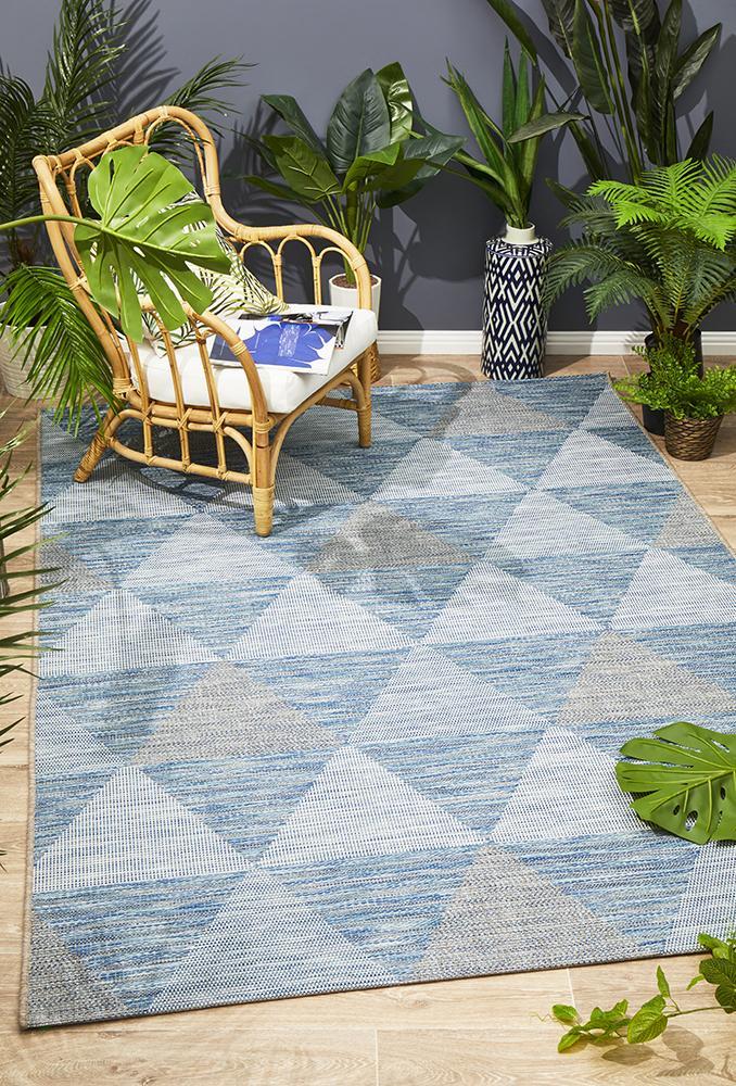 Terrace Geo Runner Rug Blue 400X80