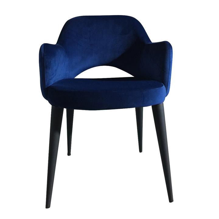Terrazo Dining Chair Navy Velvet