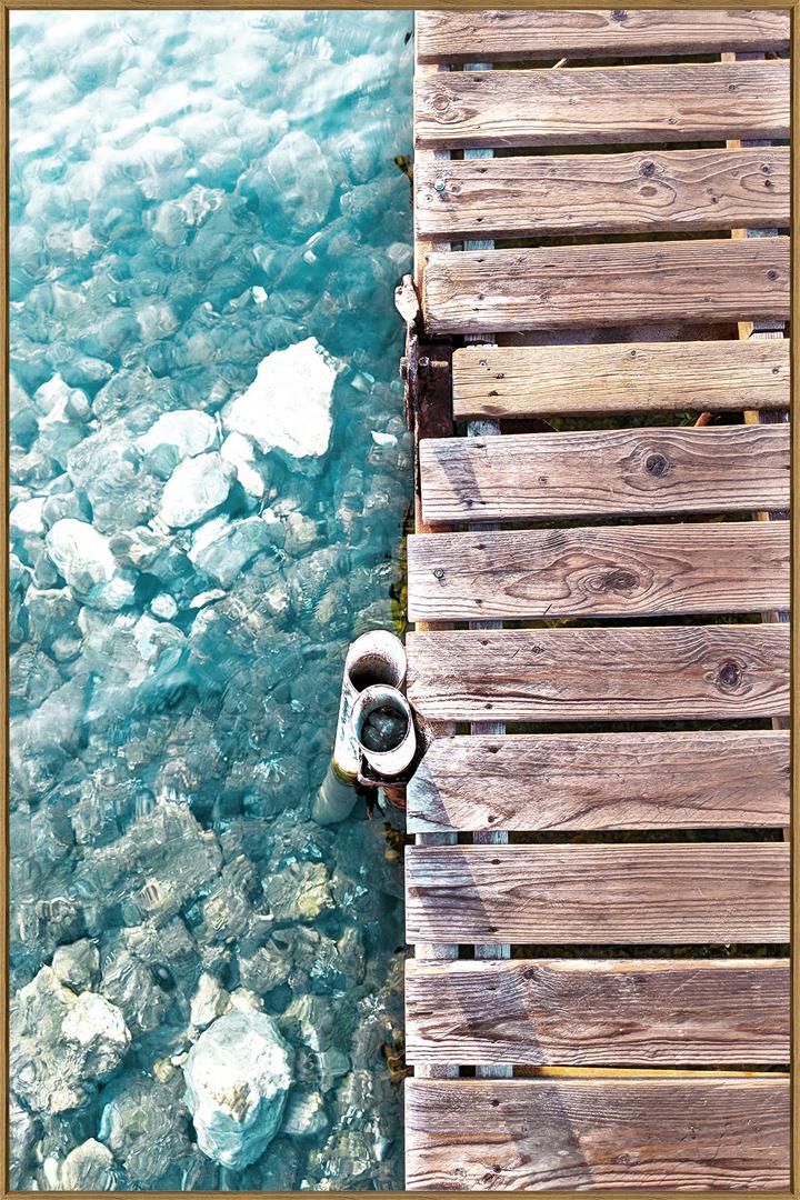 The Jetty Tempered Glass Print - Oak