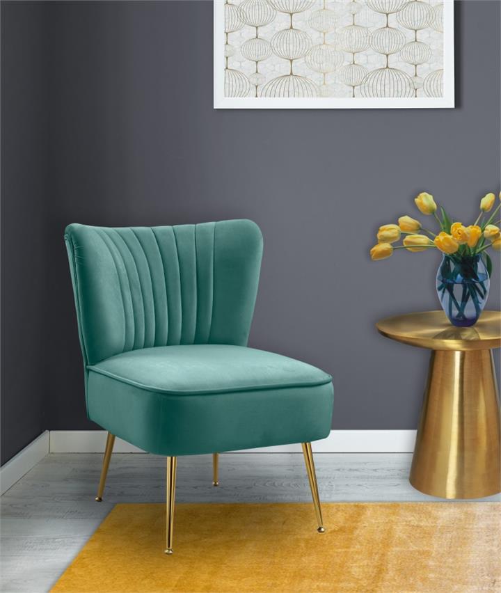 Tiffany Arm Chair in Blue Velvet