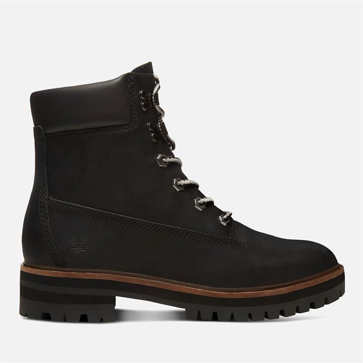 Timberland Women's London Square 6 Inch Leather Lace Up Boots - Jet Black - UK 4