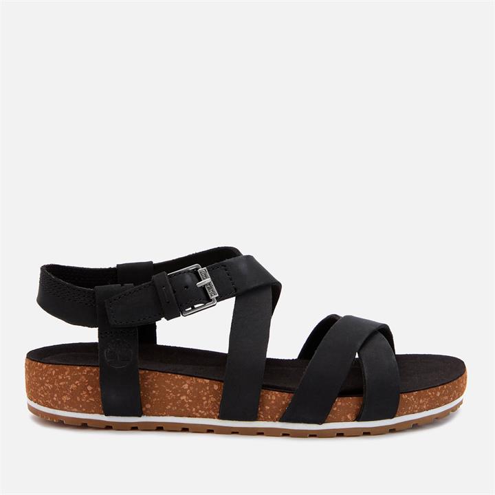 Timberland Women's Malibu Waves Ankle Nubuck Strappy Sandals - Black - UK 4