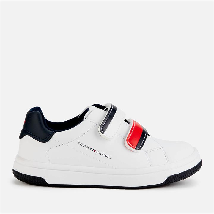 Tommy Hilfiger Boys' Low Cut Velcro Sneaker White/Bl White/Blue/Red - UK 10 Kids