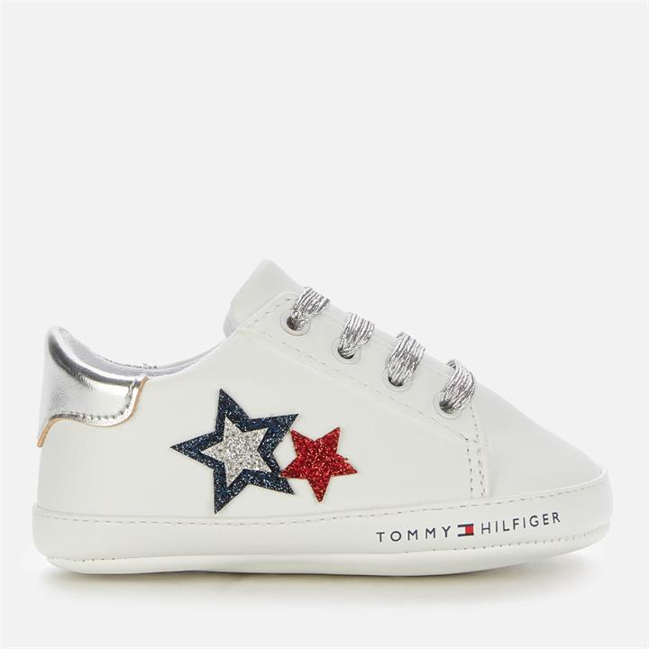 Tommy Hilfiger Girls' Lace-Up Shoe White/Blue/Red White/Blue/Red - 9-12 months