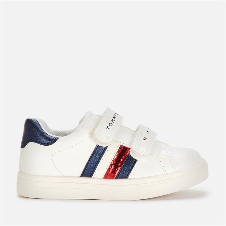 Tommy Hilfiger Girls' Low Cut Velcro Shoe - White/Blue - UK 4 Baby