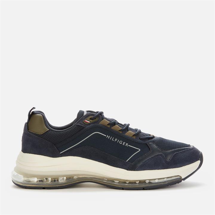 Tommy Hilfiger Men's Air Runner Leather Mix Trainers - Desert Sky - UK 10