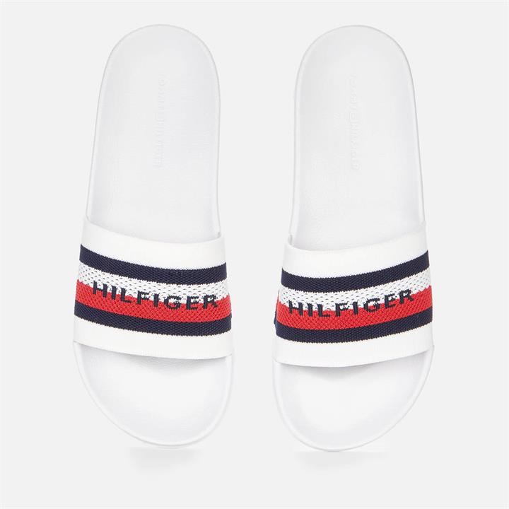 Tommy Hilfiger Men's Knitted Slide Sandals - White - UK 9