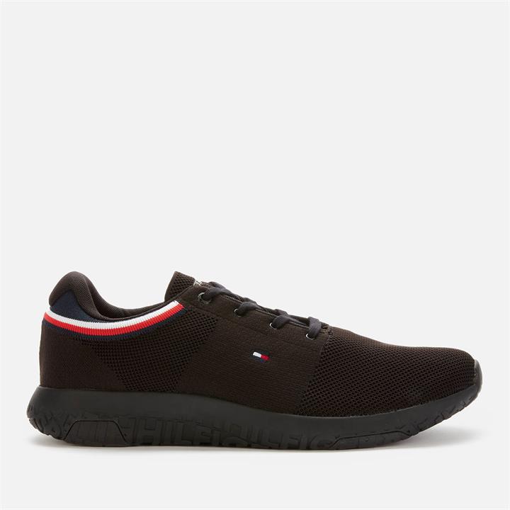 Tommy Hilfiger Men's Lightweight Knit Running Style Trainers - Black - UK 10