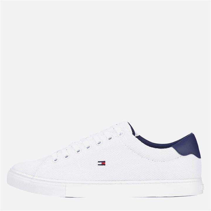 Tommy Hilfiger Men's Sustainable Essential Knit Vulcanised Trainers - White/Yale Navy - UK 10.5