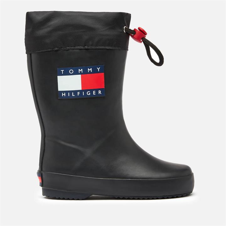 Tommy Hilfiger Unisex Rain Boot - Black - UK 10 Kids