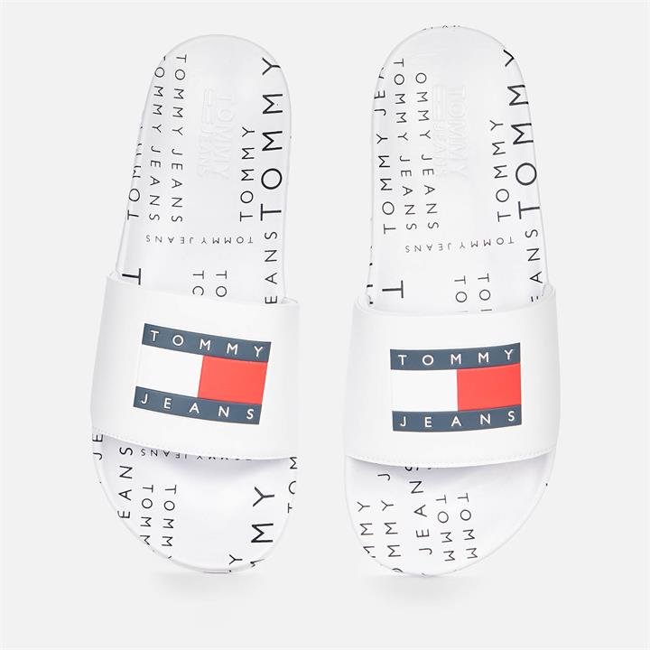 Tommy Jeans Men's Heritage Pool Slide Sandals - White - UK 10.5