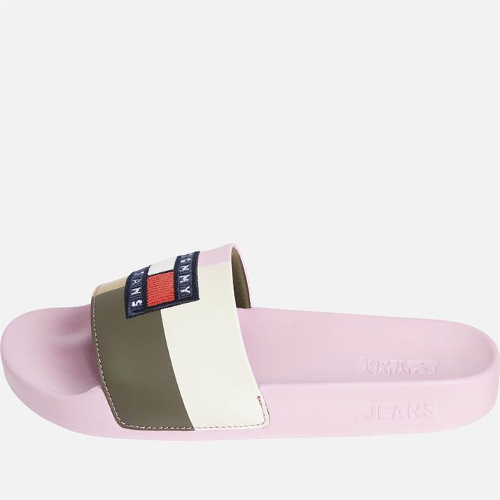 Tommy Jeans Women's Flag Corduroy Pool Slide Sandals - Matte Pink - UK 7