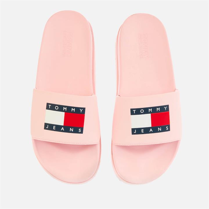 Tommy Jeans Women's Flatform Pool Slide Sandals - Light Pink - UK 5