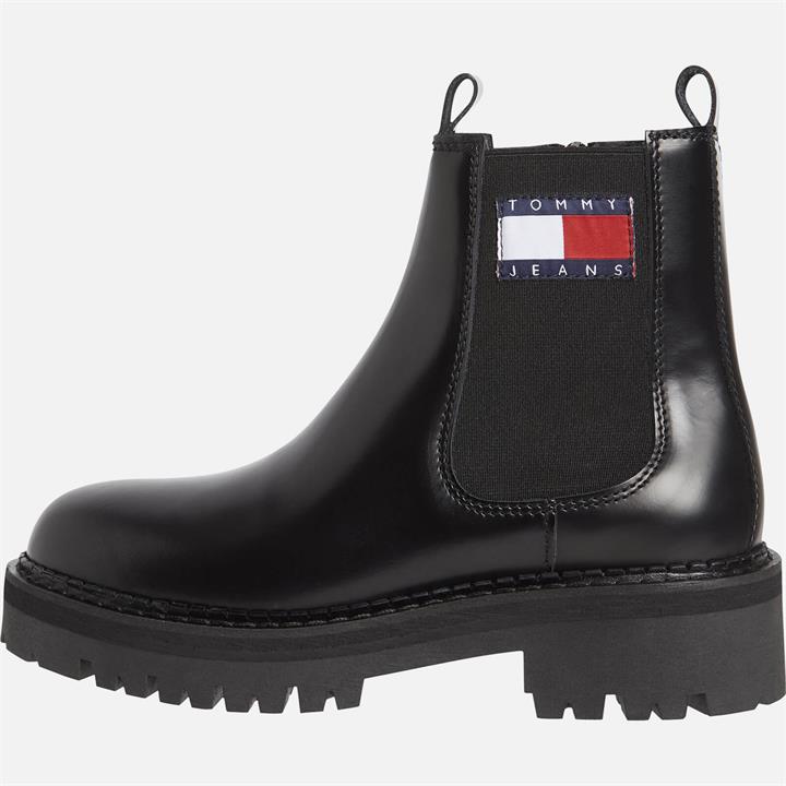 Tommy Jeans Women's Urban Leather Chelsea Boots - Black - UK 3.5