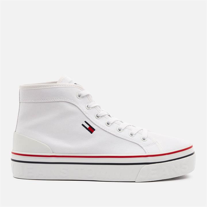 Tommy Jeans Women's Vulcanised Flatform Hi-Top Trainers - White - UK 6