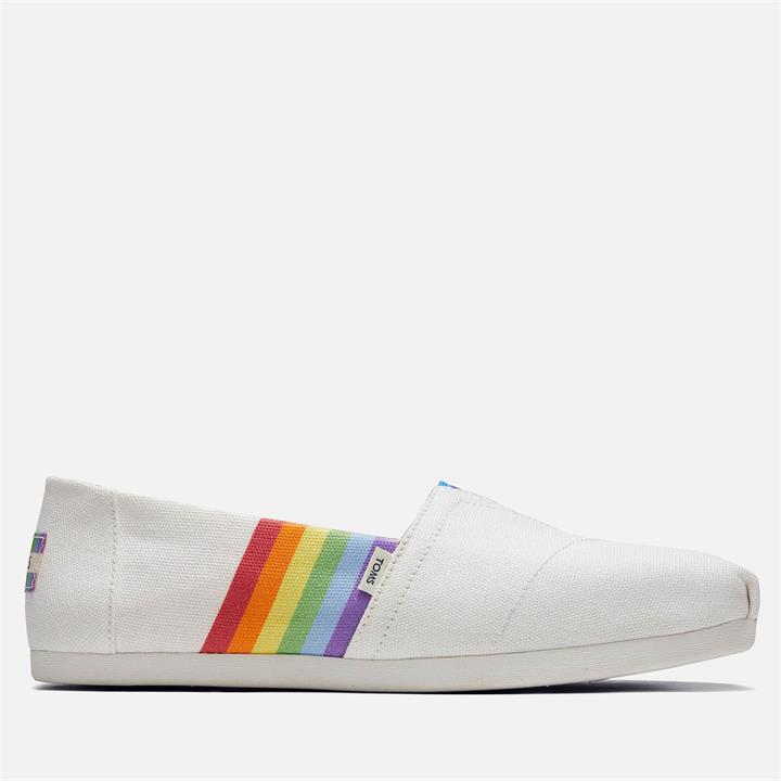 TOMS Women's Alpargata 'Pride Pack' Vegan Pumps - White Unity Rainbow - UK 7