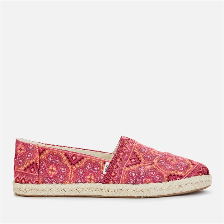 TOMS Women's Alpargata Rope Espadrilles - Pink Multi Floral Woven - UK 3