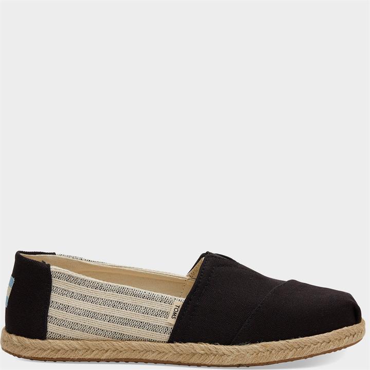 TOMS Women's Alpargata Rope Slip-On Pumps - Black/Stripe - UK 3