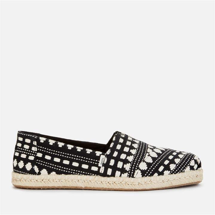 TOMS Women's Alpargata Rope Vegan Espadrilles - Black Global Woven - UK 5