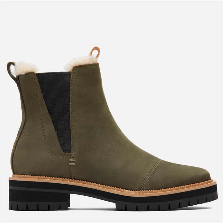 TOMS Women's Dakota Water Resistant Leather Chelsea Boots - Olive - UK 4