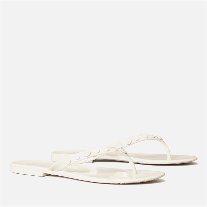 Tory Burch Women's Studded Jelly Flip Flops - New Ivory - UK 3.5