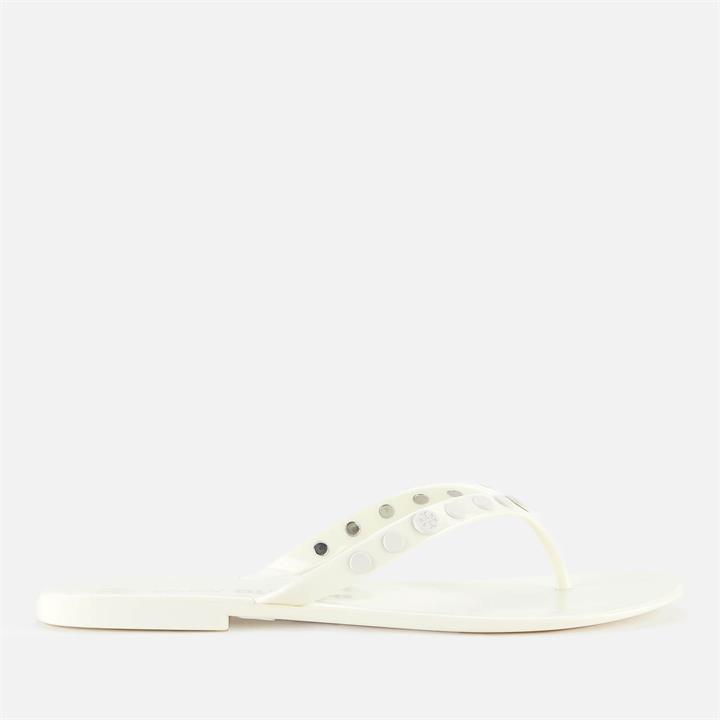 Tory Burch Women's Studded Jelly Flip Flops - New Ivory - UK 6.5
