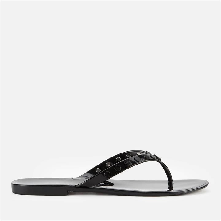 Tory Burch Women's Studded Jelly Flip Flops - Perfect Black - UK 4.5